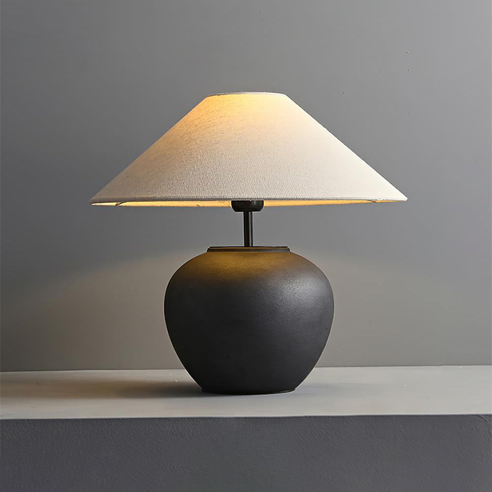 Table Lamp Ceramic 15.7 in White Living Room Bedroom Soft Ambient Lighting | Thomler