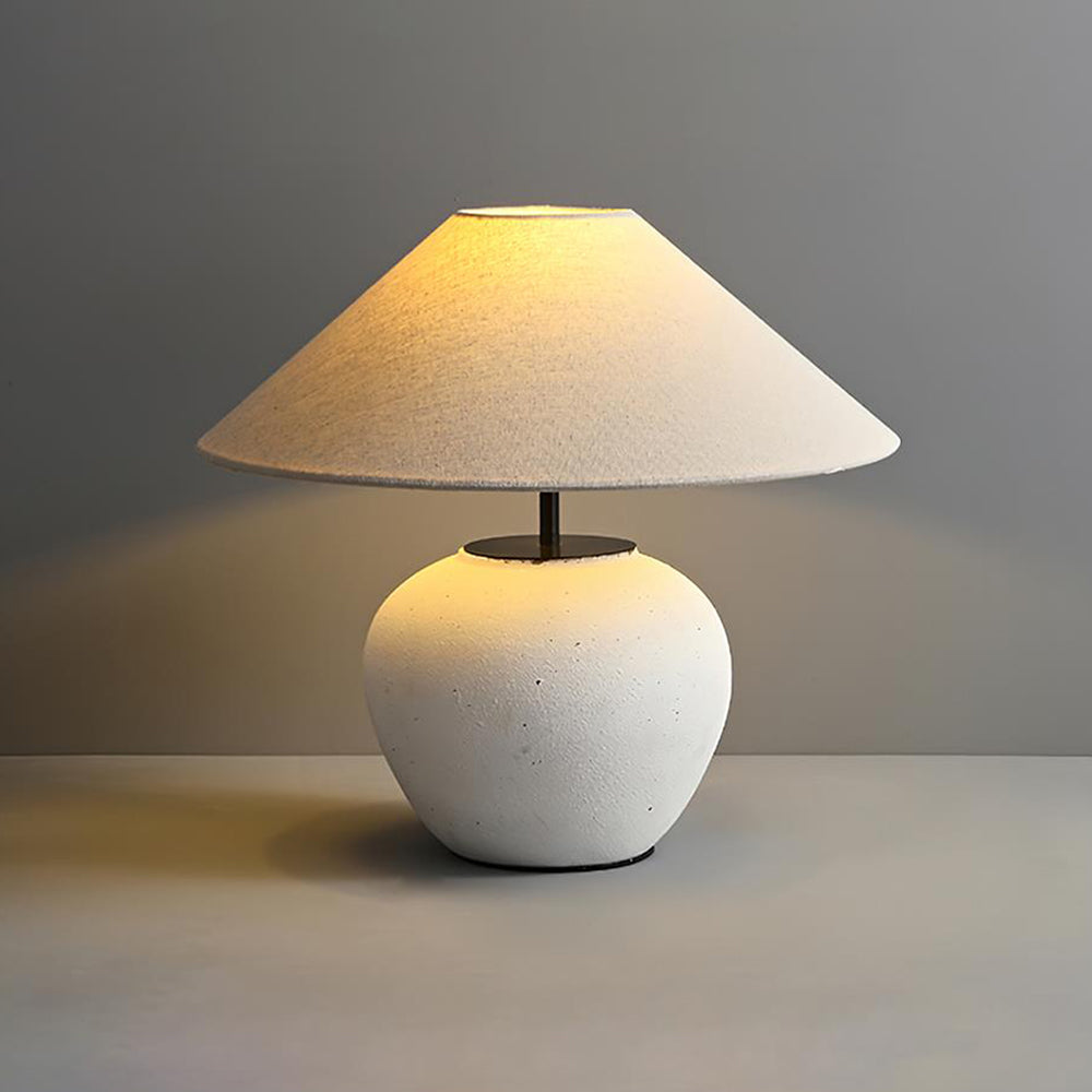 Table Lamp Ceramic 15.7 in White Living Room Bedroom Soft Ambient Lighting | Thomler