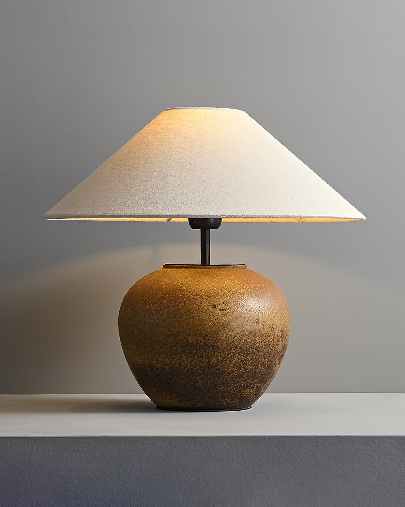 Table Lamp Ceramic 15.7 in White Living Room Bedroom Soft Ambient Lighting | Thomler