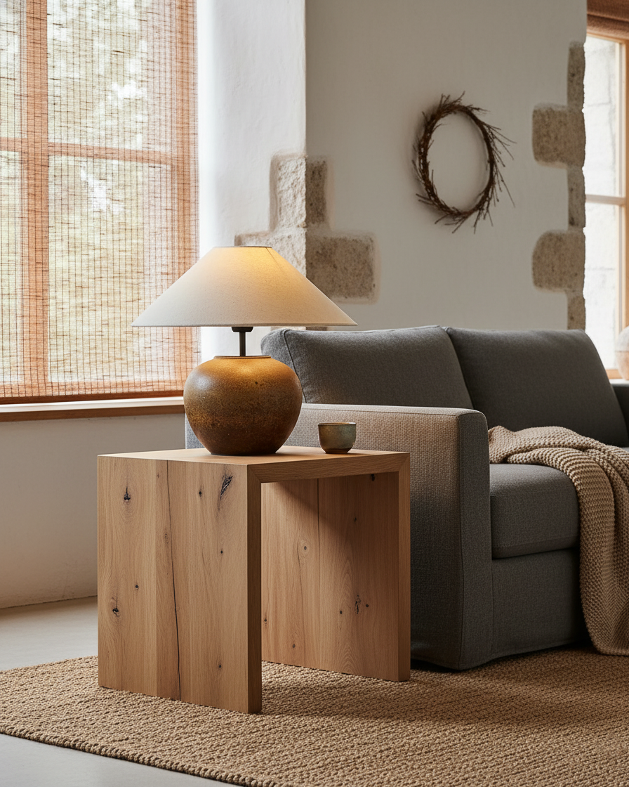 Table Lamp Ceramic 15.7 in White Living Room Bedroom Soft Ambient Lighting | Thomler