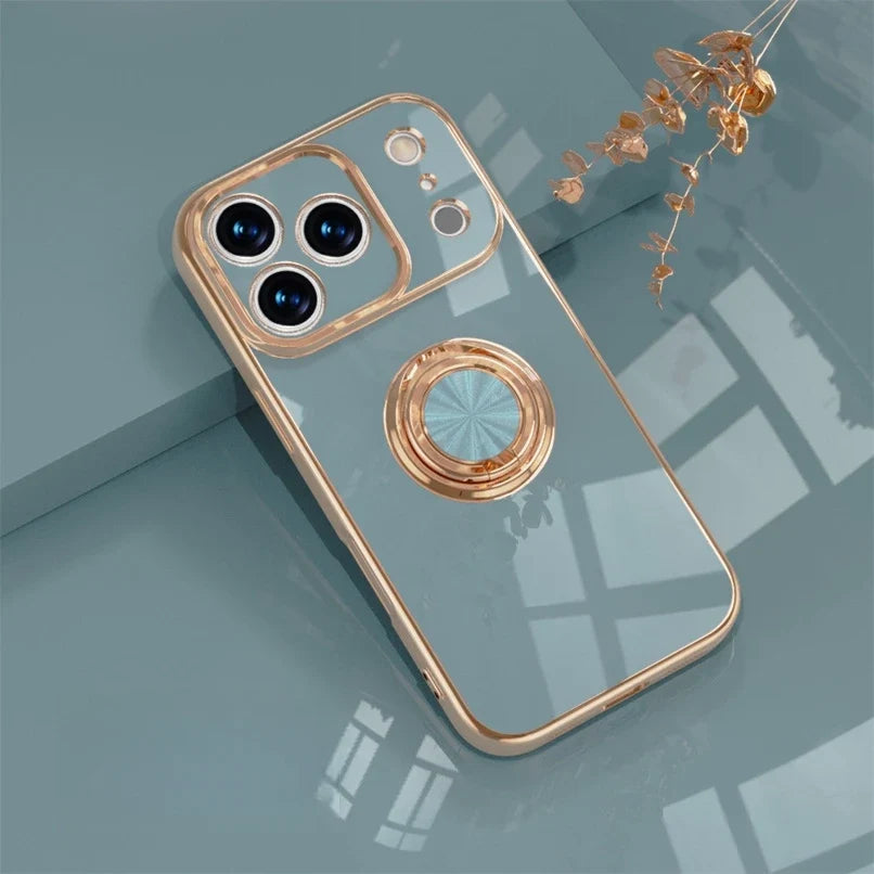 Magnetic Ring Stand iPhone Case with Shock Absorption & Microfiber Lining for iPhone 14-17 Models | Thomler