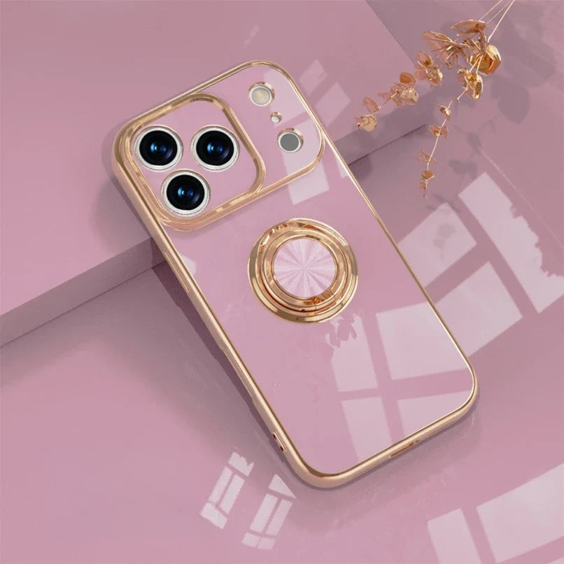 Magnetic Ring Stand iPhone Case with Shock Absorption & Microfiber Lining for iPhone 14-17 Models | Thomler