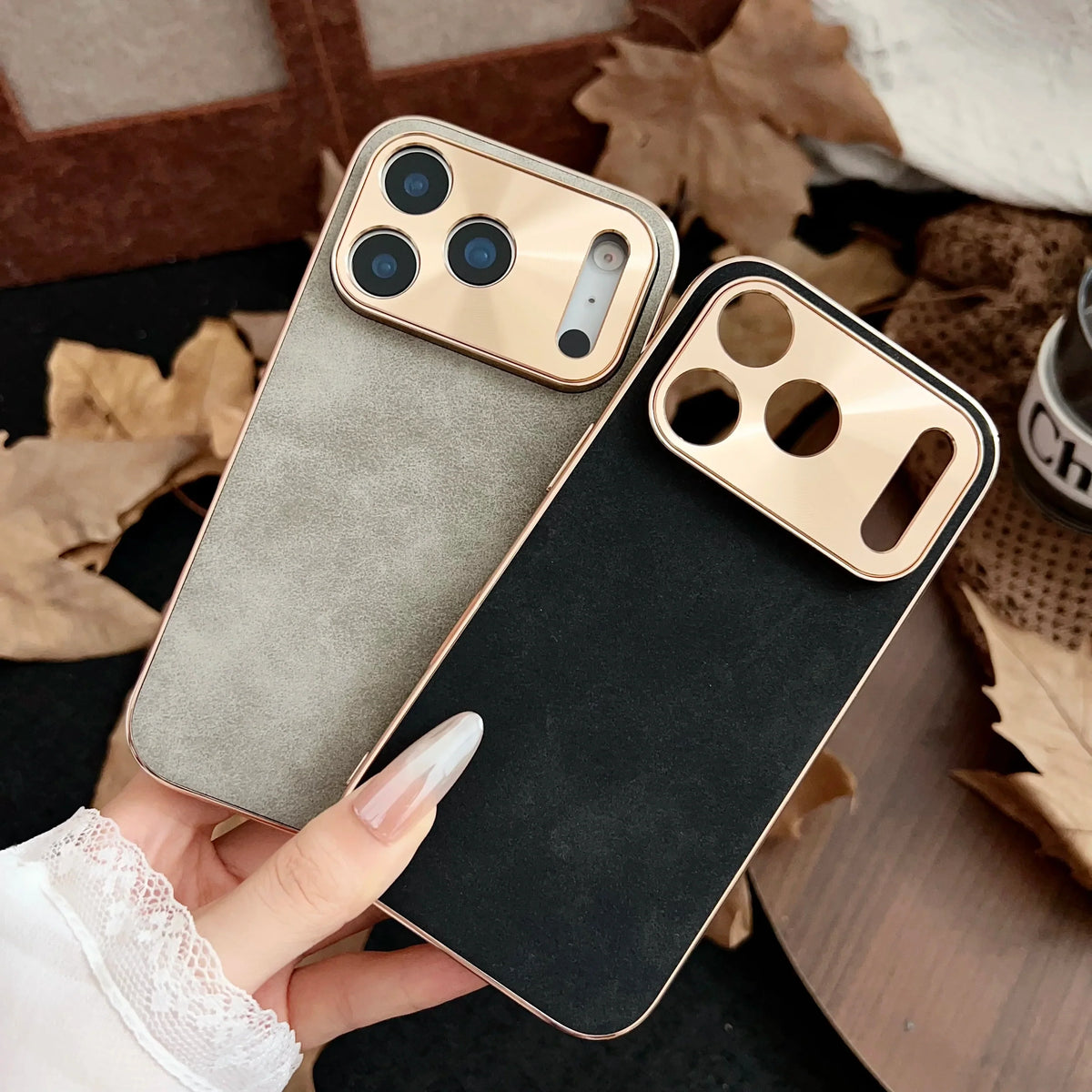 Protective iPhone Case with Luxe Metallic Frame & Textured Back for iPhone 13-17 Series | Thomler