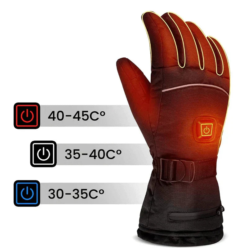 Battery-Powered Thermal Winter Gloves with 3 Temperature Settings – Waterproof Touch-Screen Compatible Hand Warmers for Men & Women | Thomler