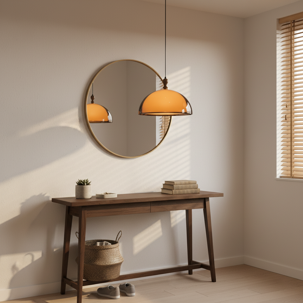 Pendant Light Acrylic Dome 13.7 in Brown Dining Room Kitchen Hanging Ceiling Lamp Adjustable | Thomler
