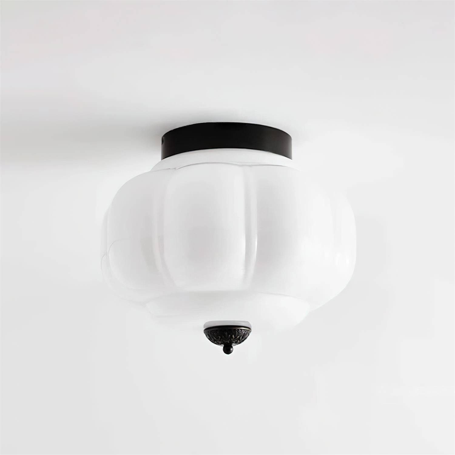 Ceiling Lamp Glass 14.9 in Jade Green Small Room Hardwired E26 E27 Fixture | Thomler