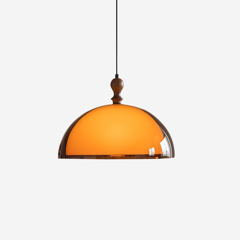 Pendant Light Acrylic Dome 13.7 in Brown Dining Room Kitchen Hanging Ceiling Lamp Adjustable | Thomler