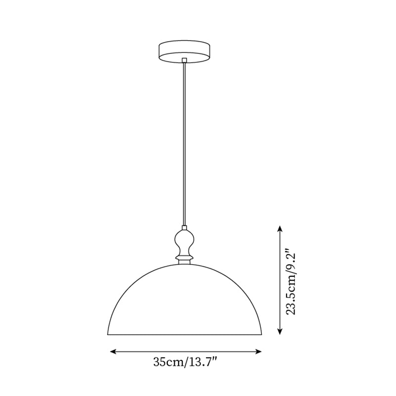 Pendant Light Acrylic Dome 13.7 in Brown Dining Room Kitchen Hanging Ceiling Lamp Adjustable | Thomler