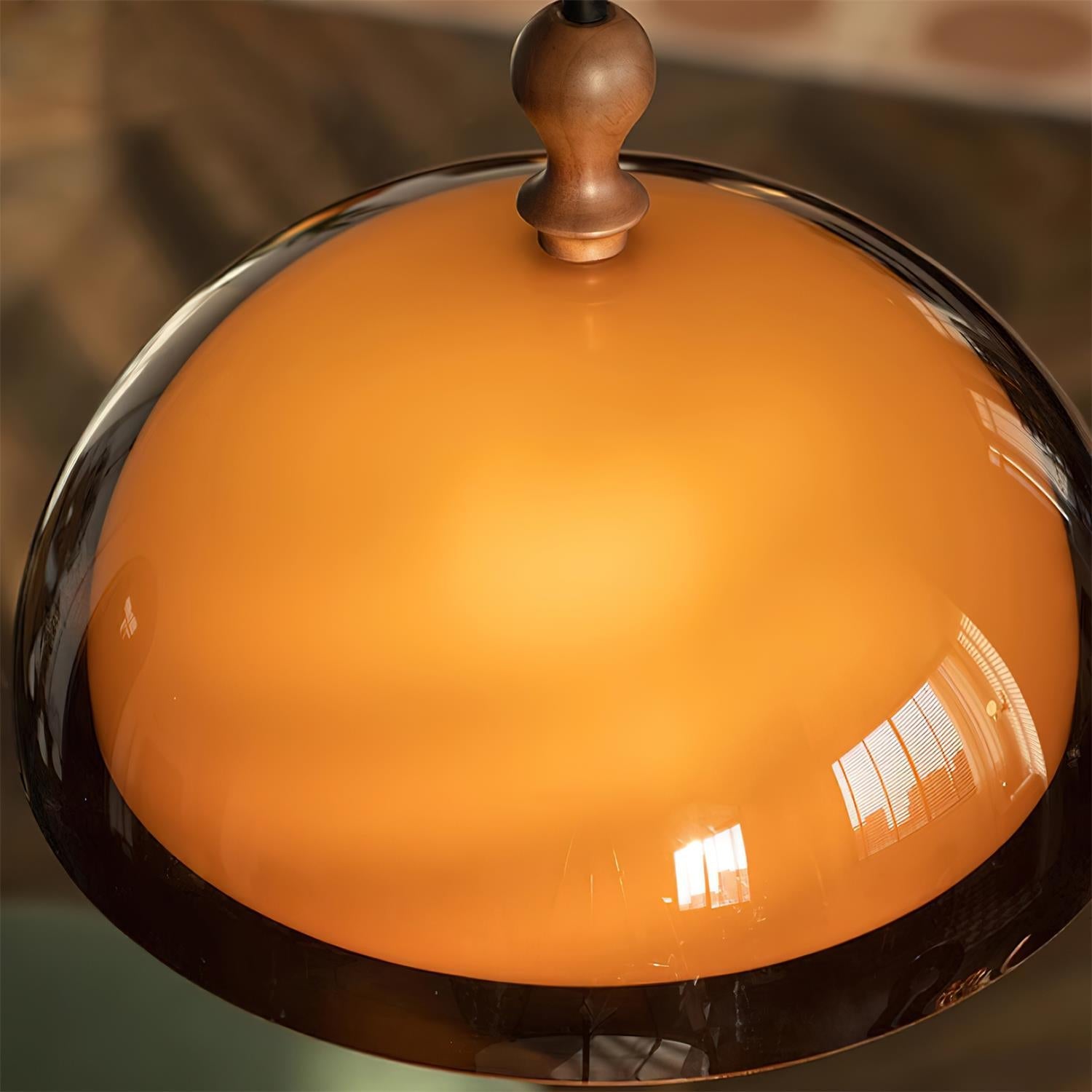 Pendant Light Acrylic Dome 13.7 in Brown Dining Room Kitchen Hanging Ceiling Lamp Adjustable | Thomler