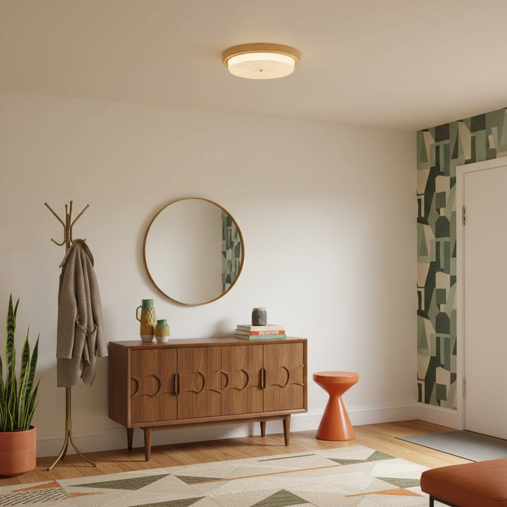 Ceiling Lamp Metal Glass 14.6 in and 18.5 in Indoor Modern Lighting Round Shade Warm Ambiance | Thomler