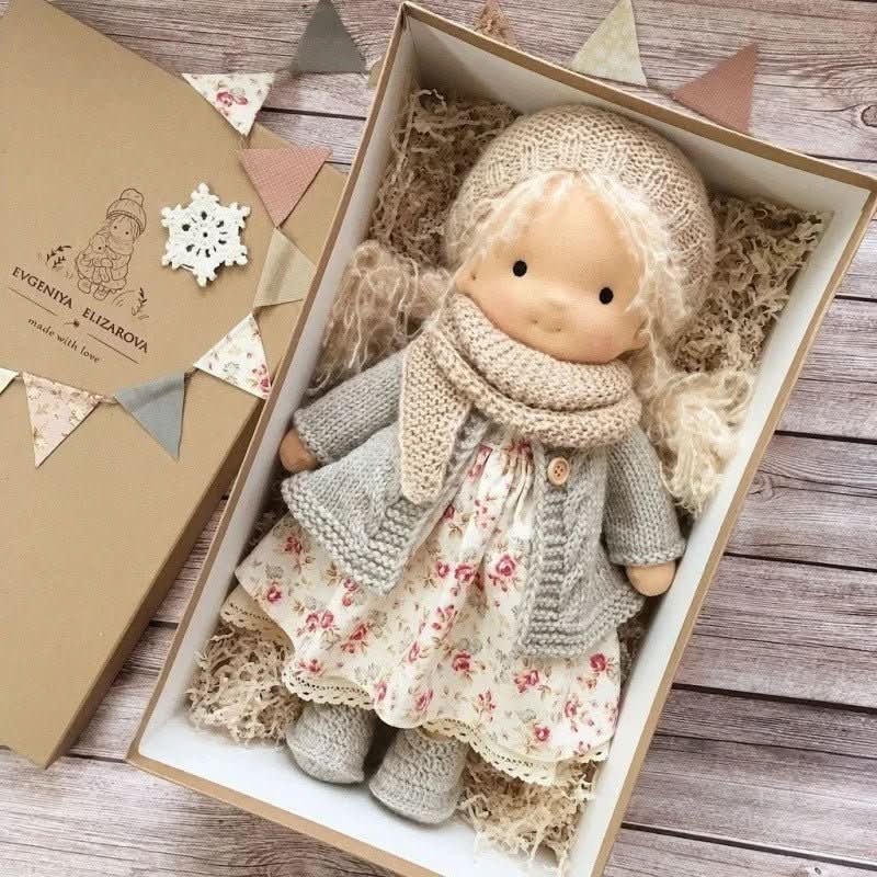 Handmade Cotton Waldorf Doll – Soft Cloth Baby Doll for Toddlers & Preschoolers – Natural Fabric Stuffed Toy for Imaginative Play, Sensory | Thomler