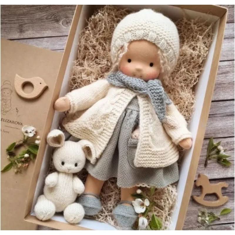 Handmade Cotton Waldorf Doll – Soft Cloth Baby Doll for Toddlers & Preschoolers – Natural Fabric Stuffed Toy for Imaginative Play, Sensory | Thomler