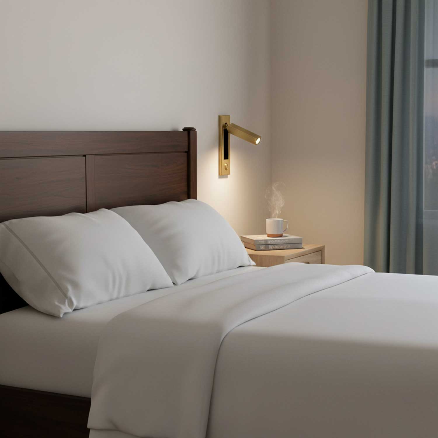LED Wall Reading Light 6 in Aluminum Adjustable Bedroom Nightstand Lamp Warm White | Thomler