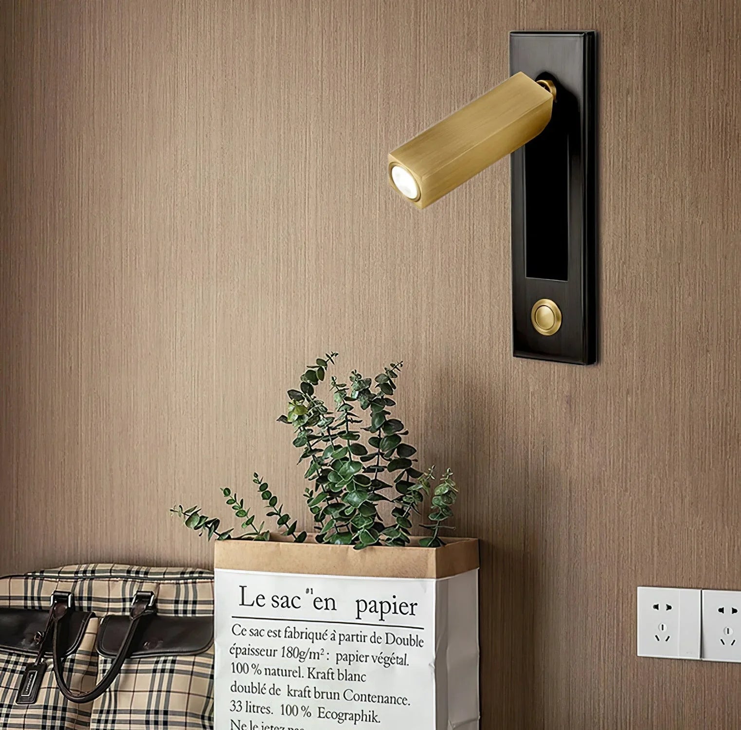 Wall Lamp Aluminium 5.0 cm Integrated LED Black Bedroom Reading Light Recessed Adjustable Bedside Accent Lighting | Thomler
