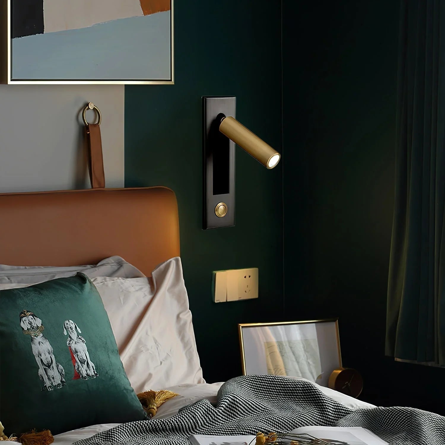 Wall Lamp Aluminium 5.0 cm Integrated LED Black Bedroom Reading Light Recessed Adjustable Bedside Accent Lighting | Thomler