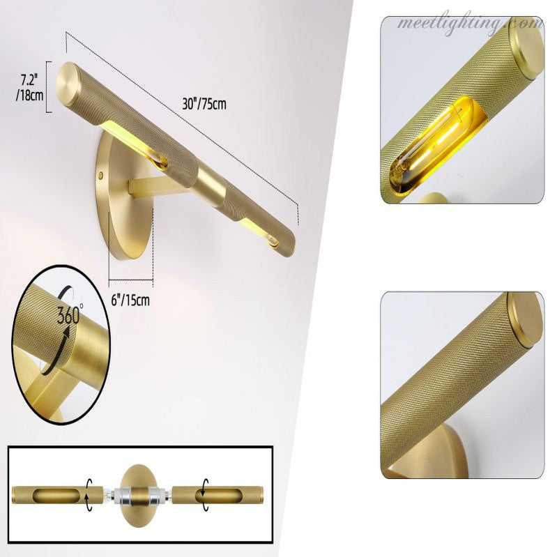 LED Artwork Illuminator Wall Mount Brass Picture Light for Paintings Photographs Gallery Frames Museum Quality Accent Lighting Adjustable | Thomler