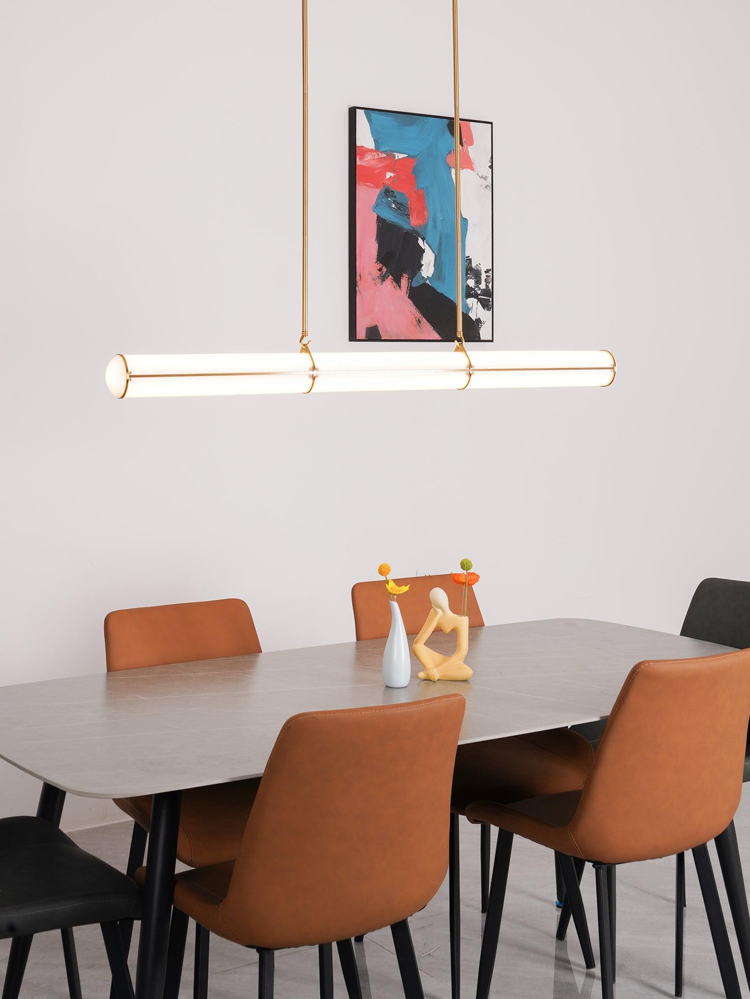 Metal LED Ceiling Light 59 in (150 cm) Adjustable Warm Neutral Cool Indoor Living Room Kitchen Dining Fixture | Thomler