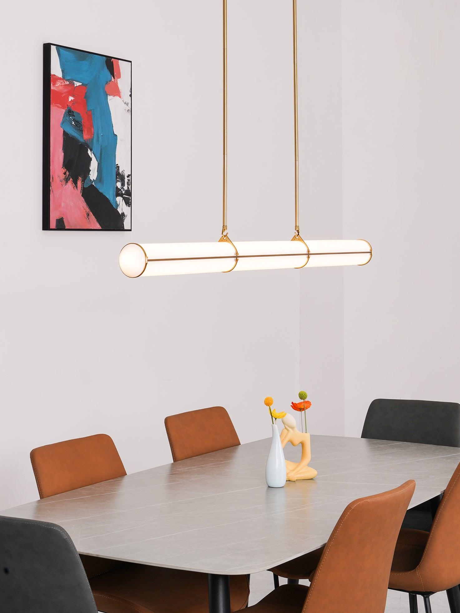 Metal LED Ceiling Light 59 in (150 cm) Adjustable Warm Neutral Cool Indoor Living Room Kitchen Dining Fixture | Thomler