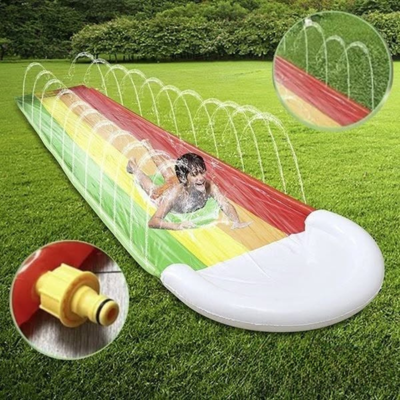 Backyard Water Slide with Built-In Sprinkler System for Kids & Adults | Summer Lawn Fun Slip-N-Slide Rainbow | Thomler