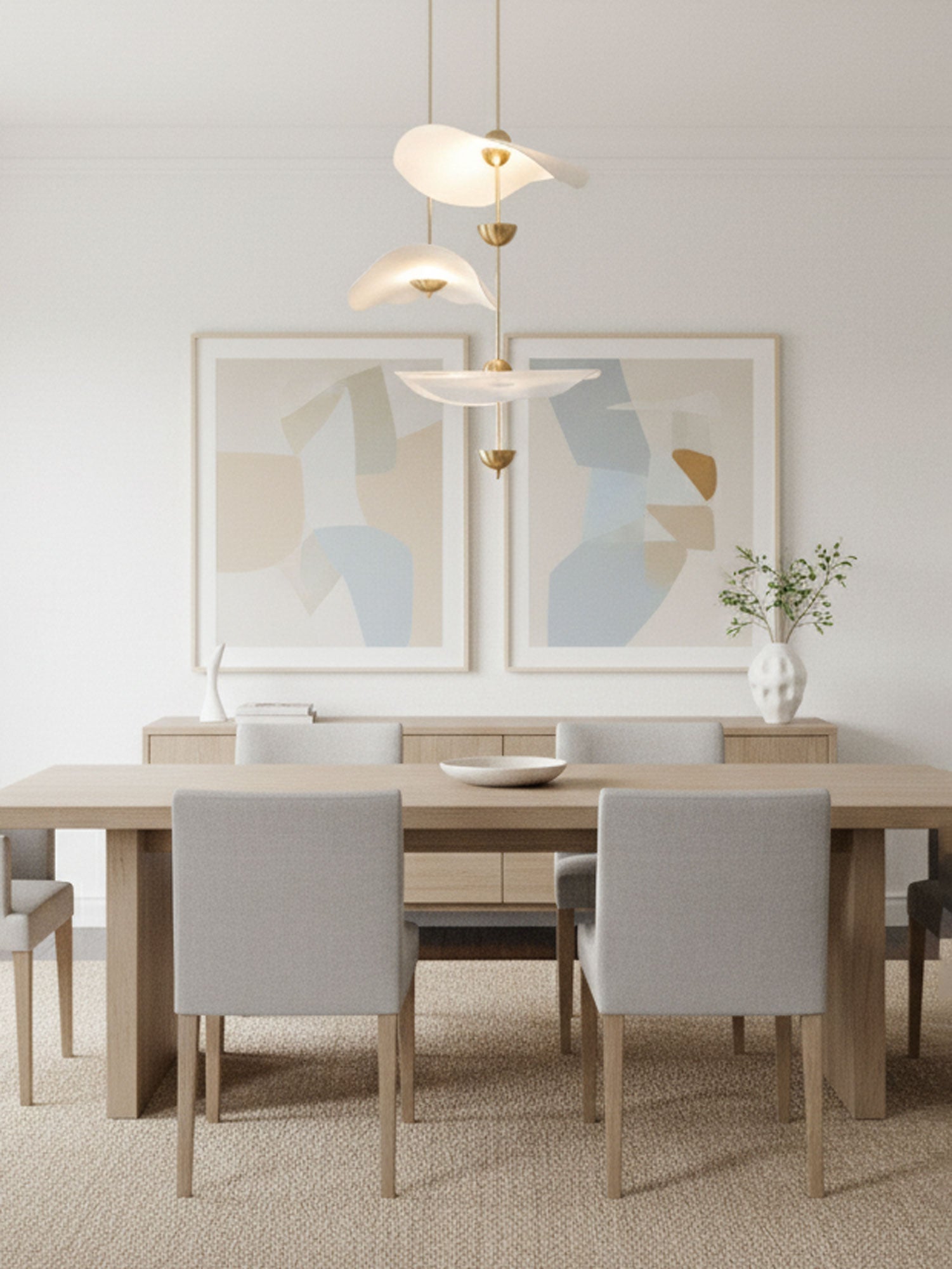 Ceiling Light Metal Acrylic 23.6 in x 27.5 in Gold Indoor Dining Room Living Room Modern Pendant Lamp | Thomler
