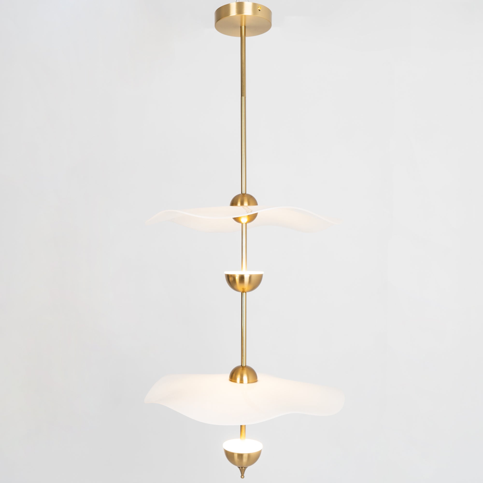 Ceiling Light Metal Acrylic 23.6 in x 27.5 in Gold Indoor Dining Room Living Room Modern Pendant Lamp | Thomler
