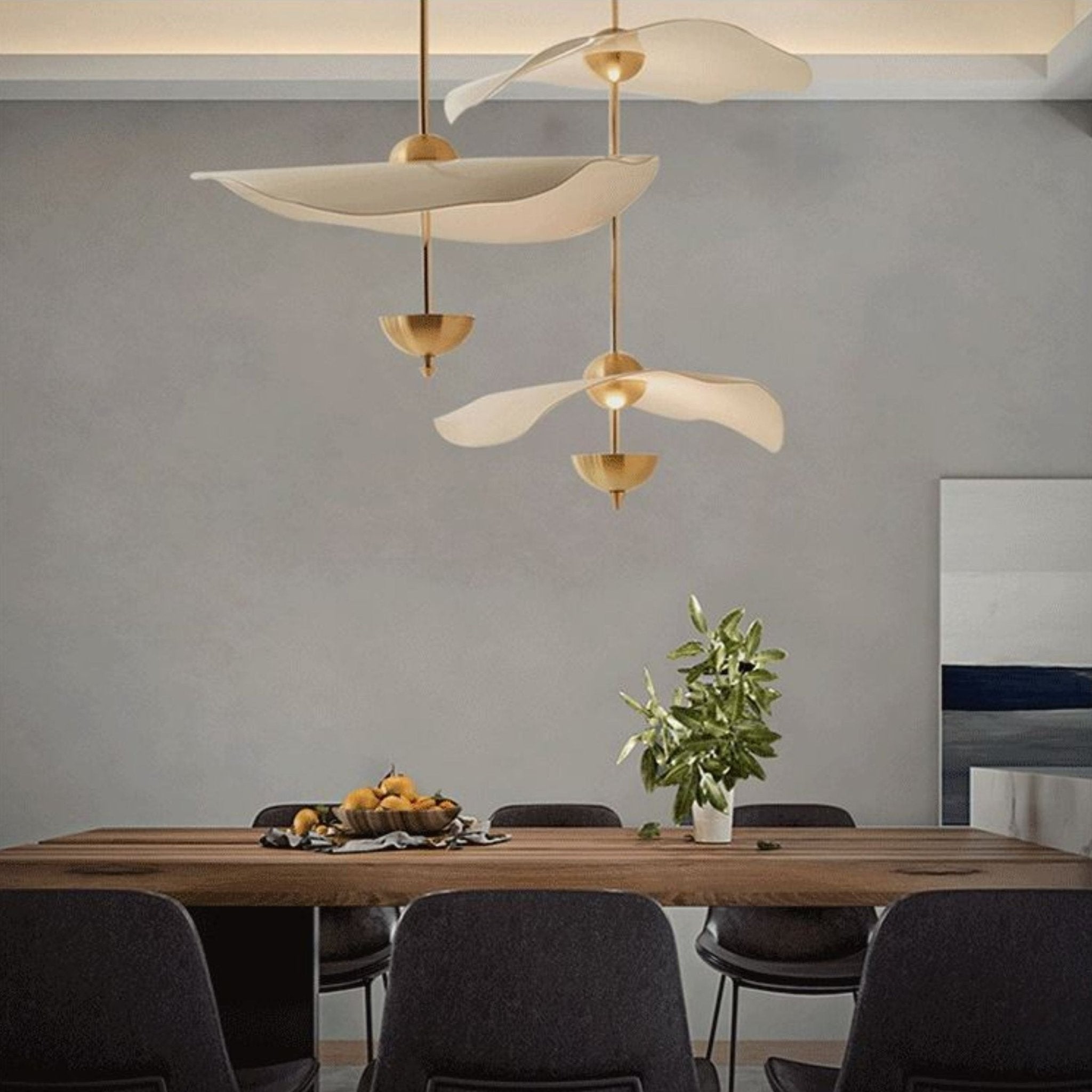 Ceiling Light Metal Acrylic 23.6 in x 27.5 in Gold Indoor Dining Room Living Room Modern Pendant Lamp | Thomler