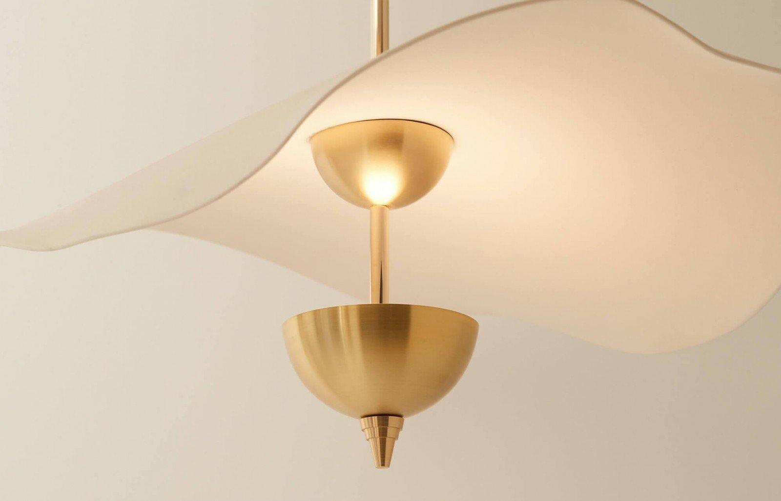 Ceiling Light Metal Acrylic 23.6 in x 27.5 in Gold Indoor Dining Room Living Room Modern Pendant Lamp | Thomler