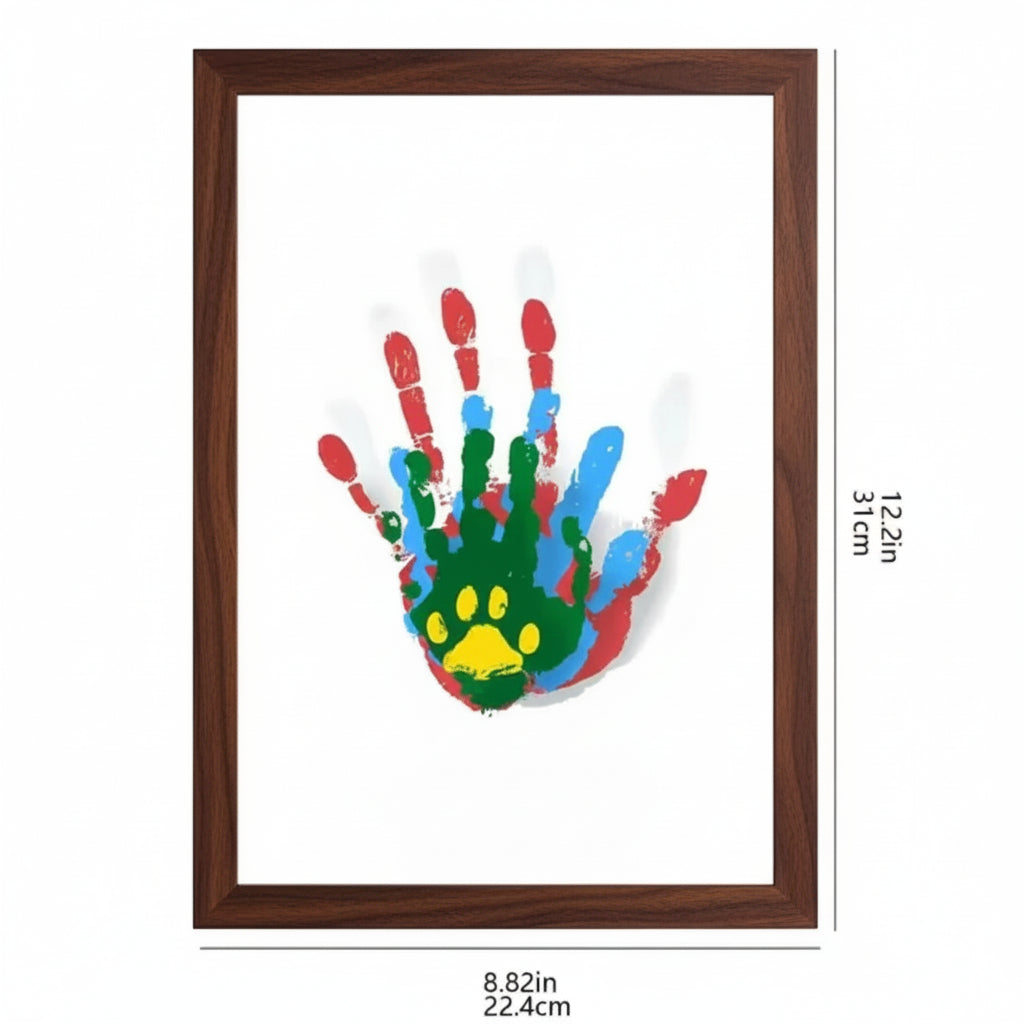 Wooden Baby Handprint & Footprint Keepsake Frame with Clay Kit for Newborns to Toddlers | Memory Display Nursery Décor | Thomler