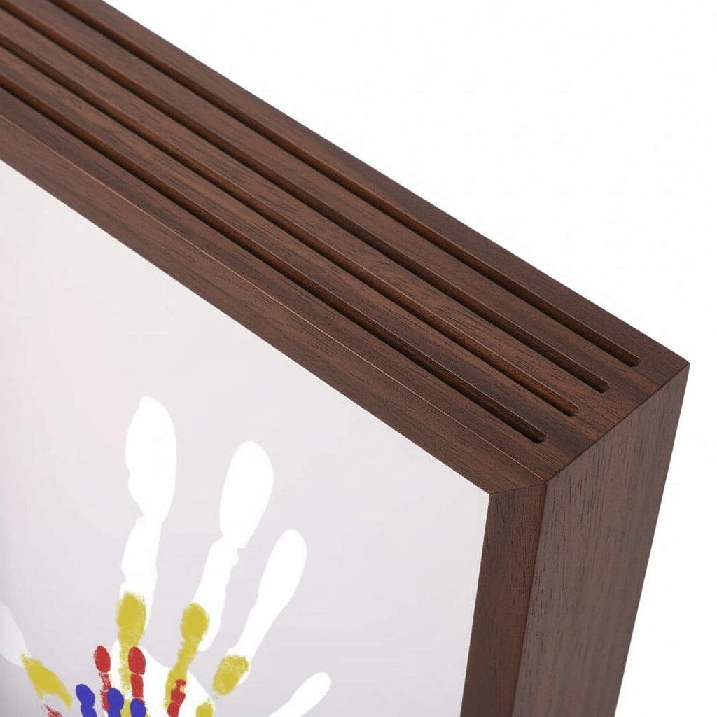 Wooden Baby Handprint & Footprint Keepsake Frame with Clay Kit for Newborns to Toddlers | Memory Display Nursery Décor | Thomler