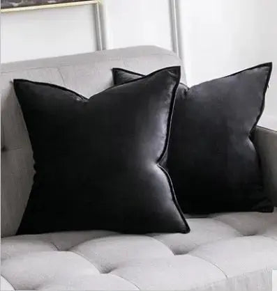 Cushion Cover Velvet 45.0 cm x 45.0 cm Beige Sofa Bedroom Decorative Throw Pillow Case Hidden Zip | Thomler