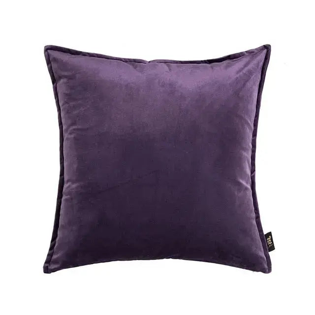 Cushion Cover Velvet 45.0 cm x 45.0 cm Beige Sofa Bedroom Decorative Throw Pillow Case Hidden Zip | Thomler