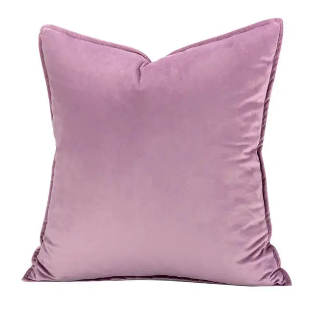 Cushion Cover Velvet 45.0 cm x 45.0 cm Beige Sofa Bedroom Decorative Throw Pillow Case Hidden Zip | Thomler