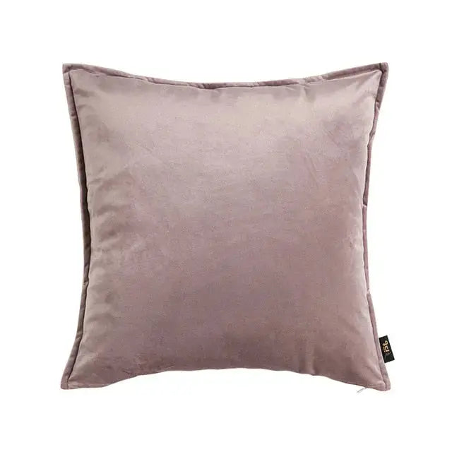 Cushion Cover Velvet 45.0 cm x 45.0 cm Beige Sofa Bedroom Decorative Throw Pillow Case Hidden Zip | Thomler