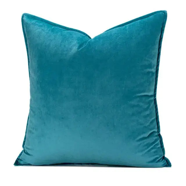 Cushion Cover Velvet 45.0 cm x 45.0 cm Beige Sofa Bedroom Decorative Throw Pillow Case Hidden Zip | Thomler