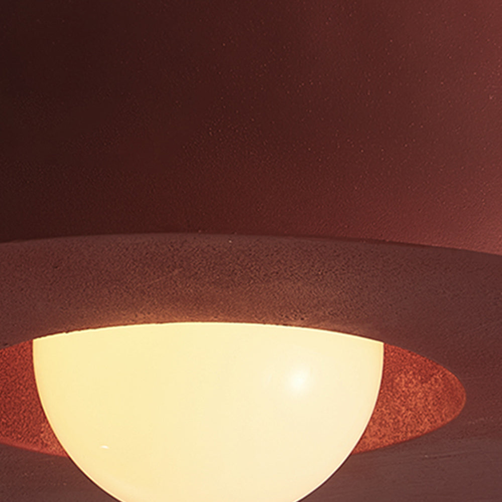 Ceiling Lamp Resin Cylinder 30.0 cm Red Green Black Living Room Bedroom Dimmable Flush Mount Nordic Wabi Sabi Light | Thomler