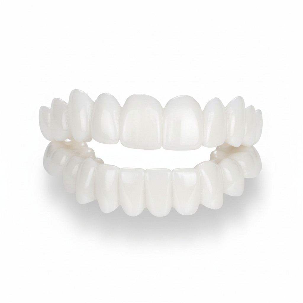 Snap-On Cosmetic Tooth Covers for Upper & Lower Teeth | Moldable Dental Veneers | Heat-Fit Natural White Overlay | Reusable Smile Cover Teet | Thomler