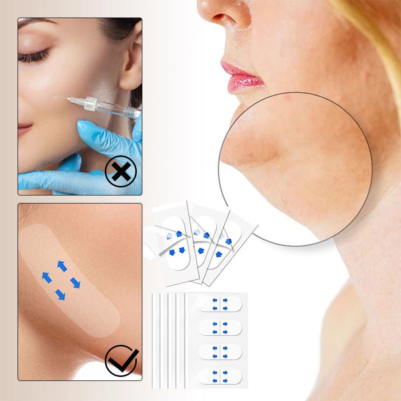 Invisible Facial Lifting Tape Strips for Jawline Contouring & Wrinkle Smoothing - Clear V-Shape Face Lift Stickers for Under Makeup - Breath | Thomler