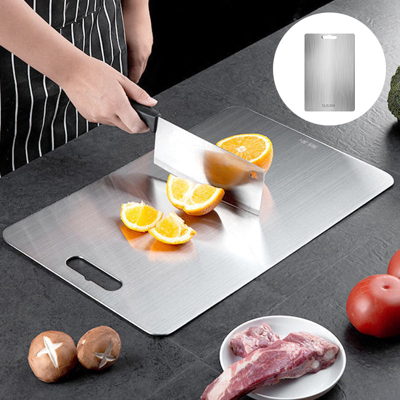 Dual-Surface Stainless Steel Cutting Board for Kitchen Food Prep & Meal Safety | Rust-Resistant Chopping Board for Meat, Vegetables, Bread | Thomler