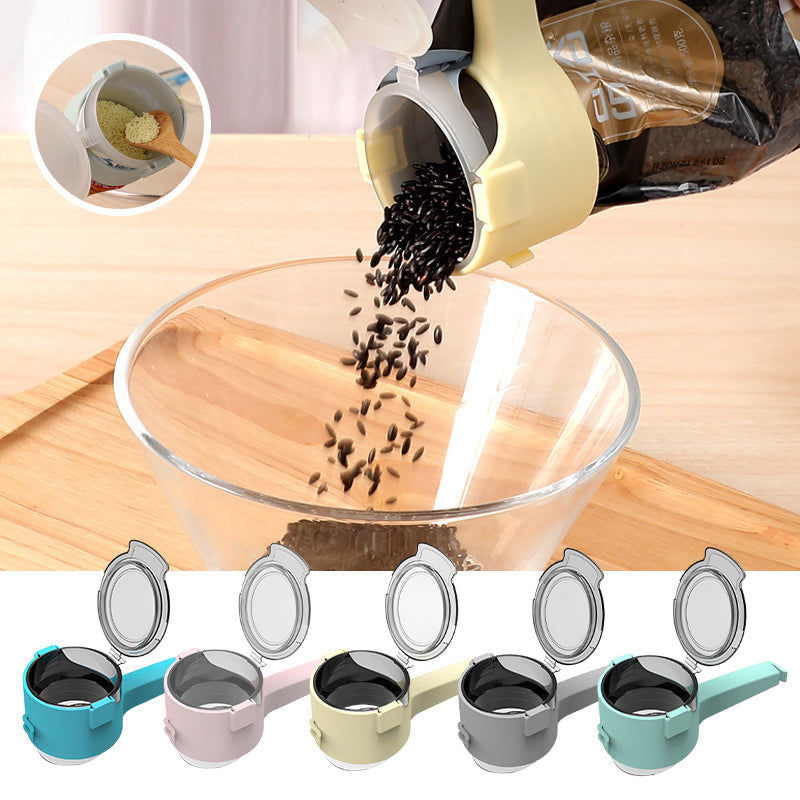 Bag Sealing Clips with Pour Spout for Snacks & Dry Goods – 4-Pack Food Storage Organizers for Pantry, Kitchen Cabinets | Thomler