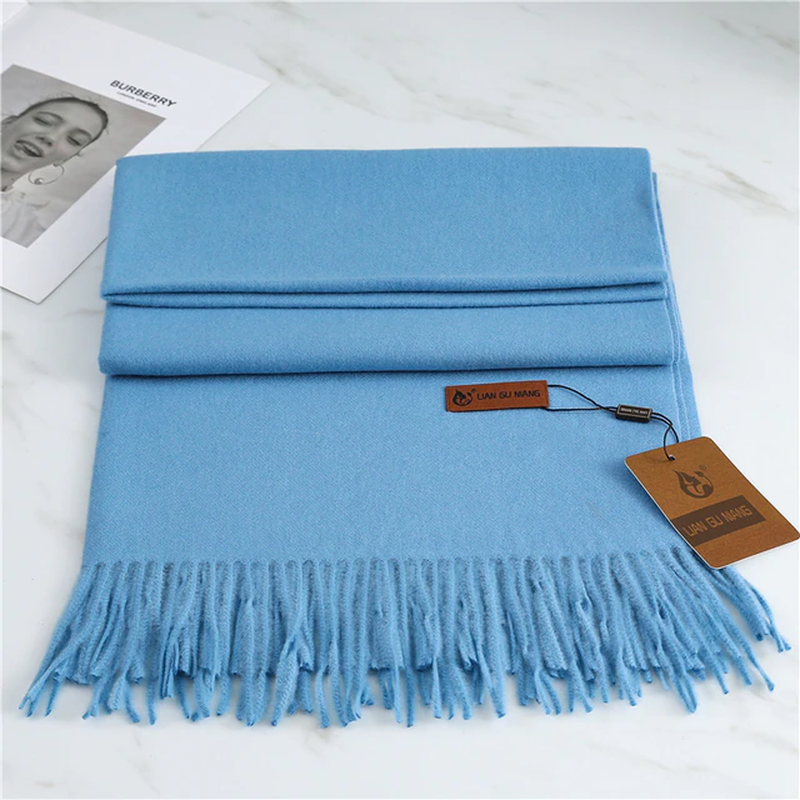 Premium Cashmere Winter Scarf for Women – Soft Oversized Shawl Wrap with Fringe, 10 Colors | Thomler