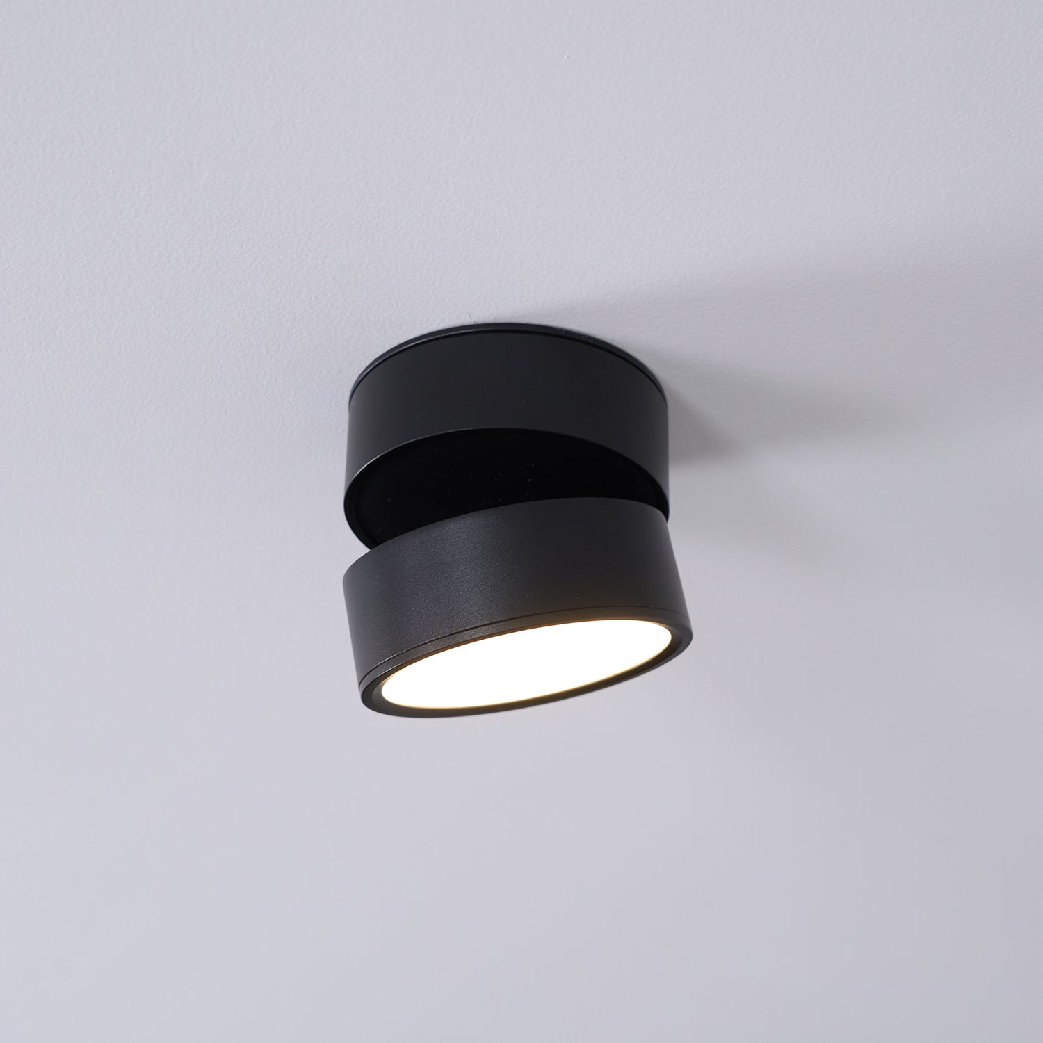 Ceiling Lamp Aluminum 3.9 in Adjustable Black White Home Gallery Spotlight Warm White 7W LED | Thomler