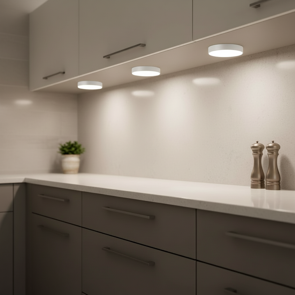 Under Cabinet Light LED Battery Powered Set Of 3 White Kitchen Cupboard Shelf Lighting Remote Control Dimmable Wireless Stick On | Thomler