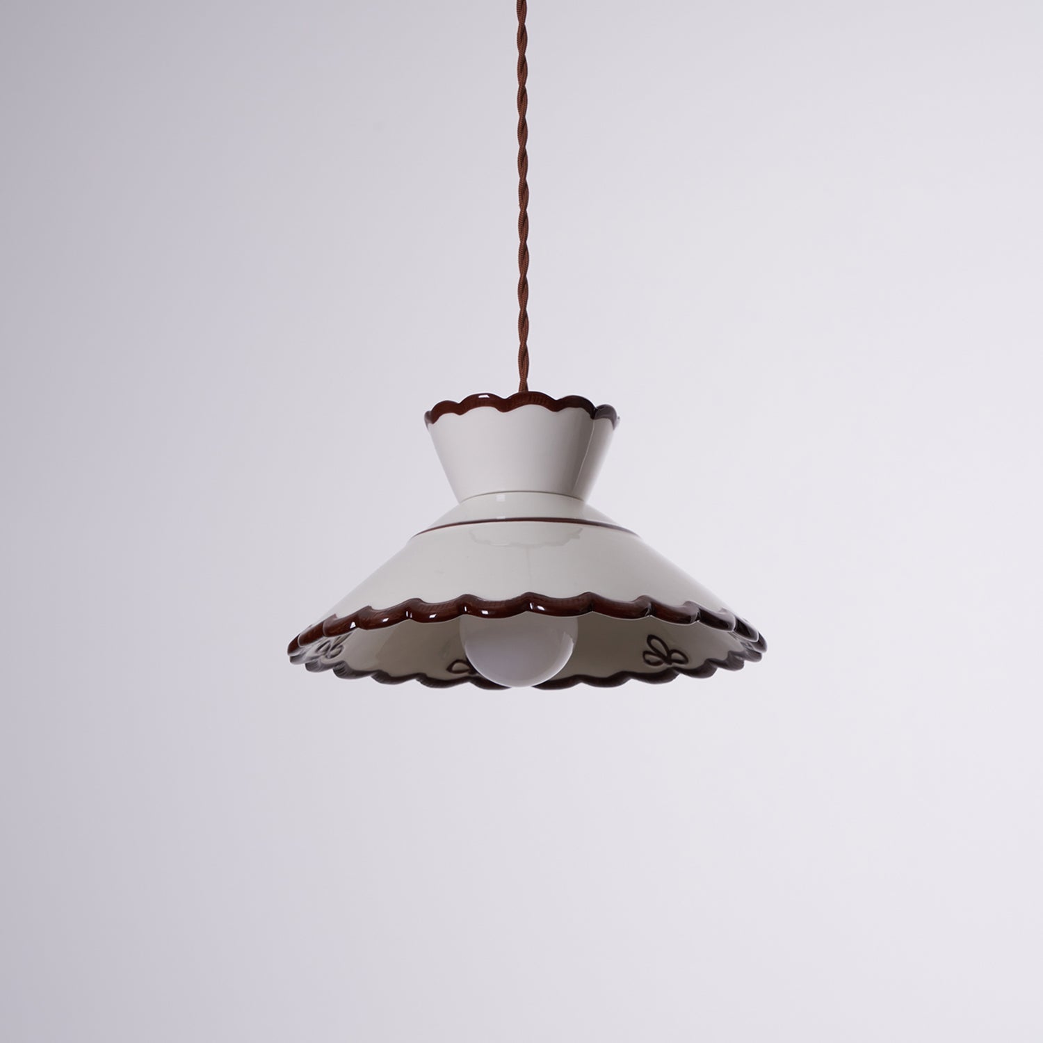 Pendant Light Ceramic 9.6 in Cream Vintage Dining Room Kitchen Island Hanging Ceiling Lamp | Thomler