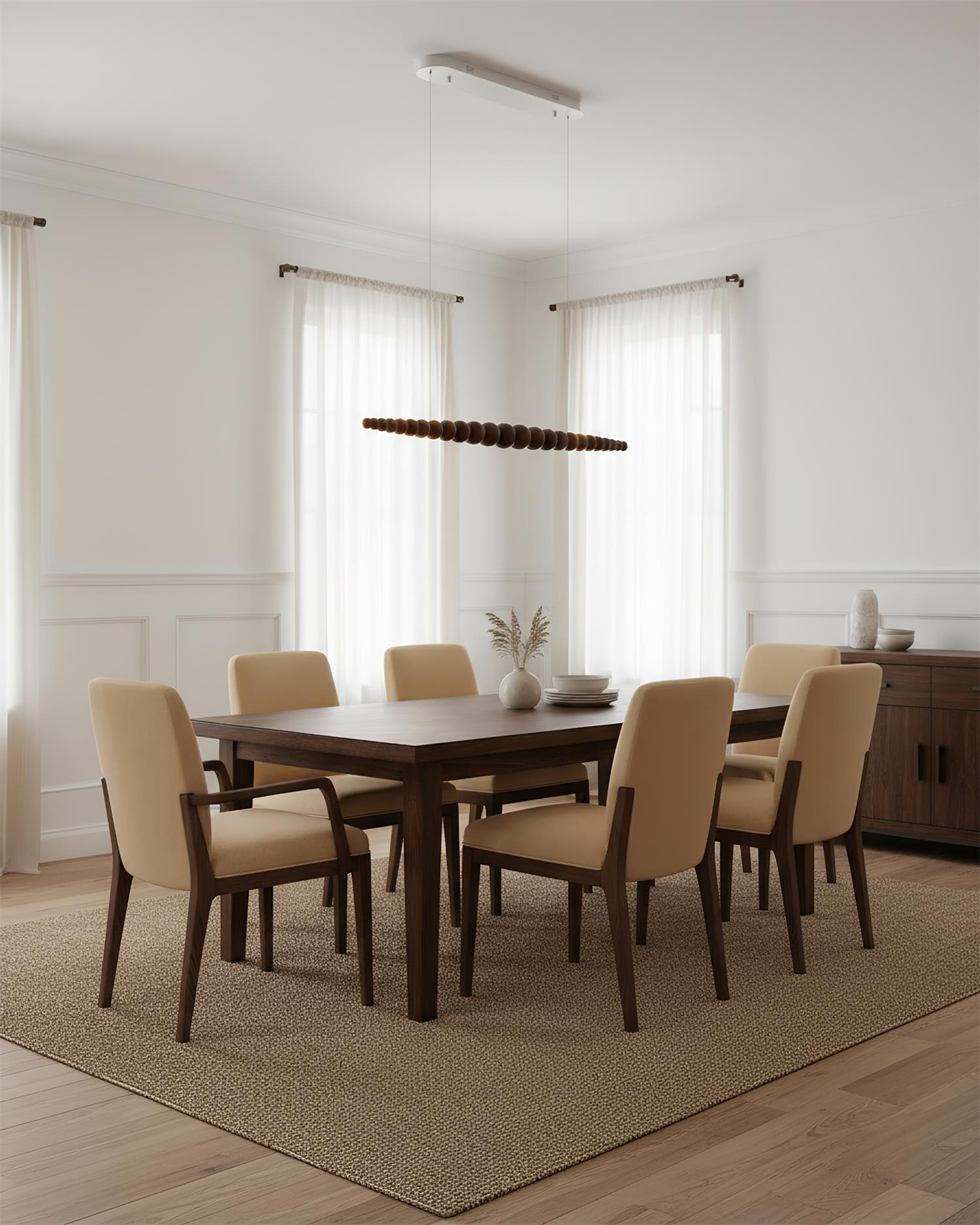 Chandelier Metal Acrylic Linear 46.4 in Warm White Indoor Dining Room Modern Pendant Light | Thomler