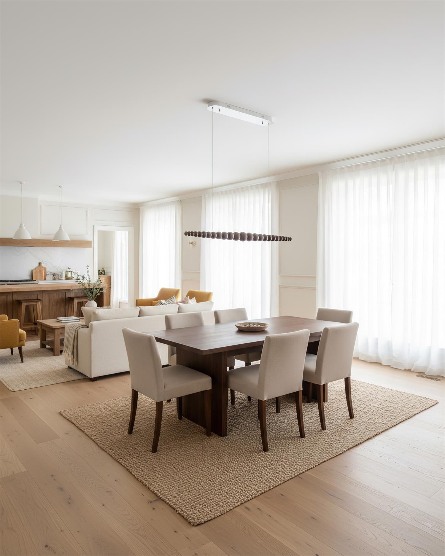 Chandelier Metal Acrylic Linear 46.4 in Warm White Indoor Dining Room Modern Pendant Light | Thomler