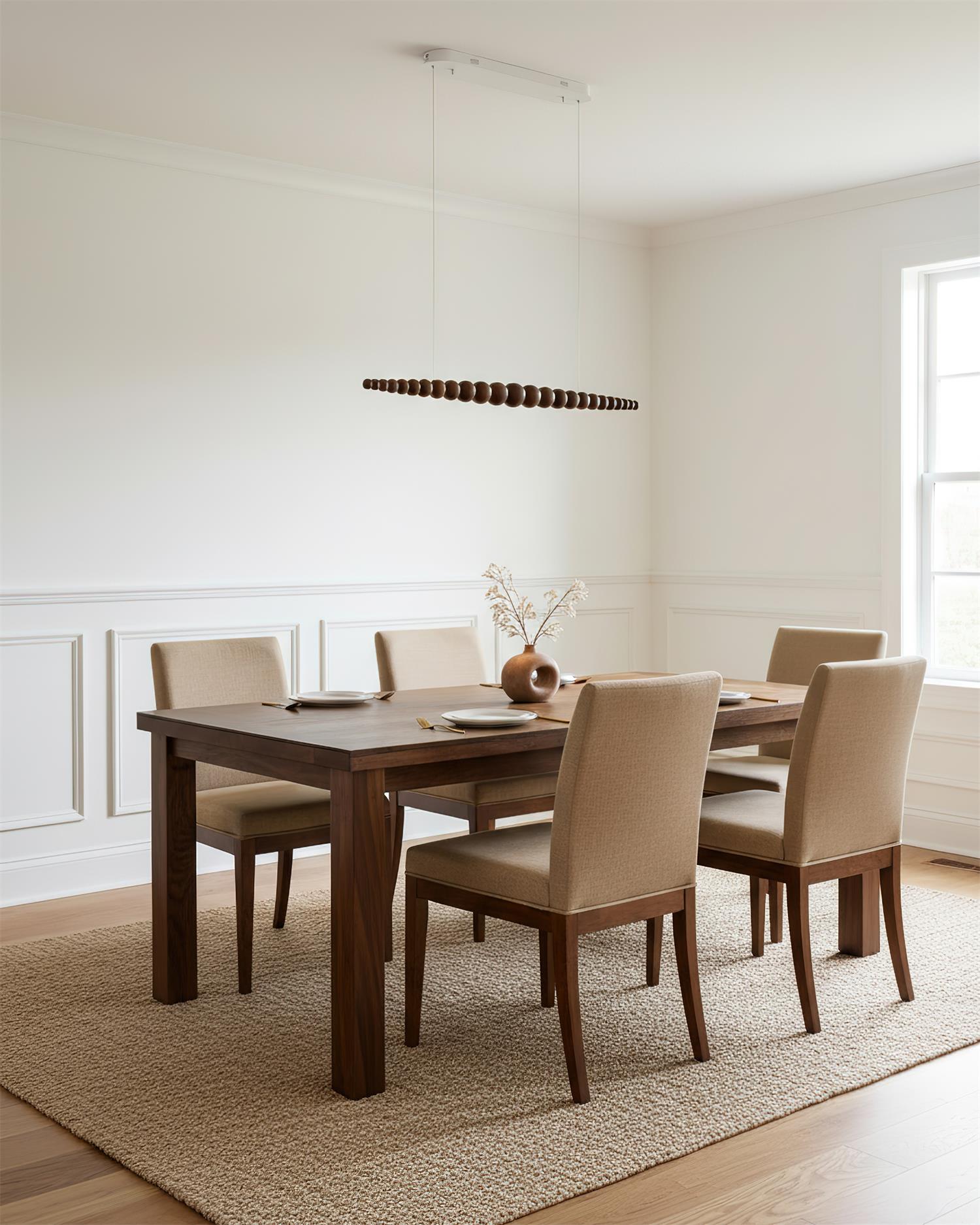 Chandelier Metal Acrylic Linear 46.4 in Warm White Indoor Dining Room Modern Pendant Light | Thomler