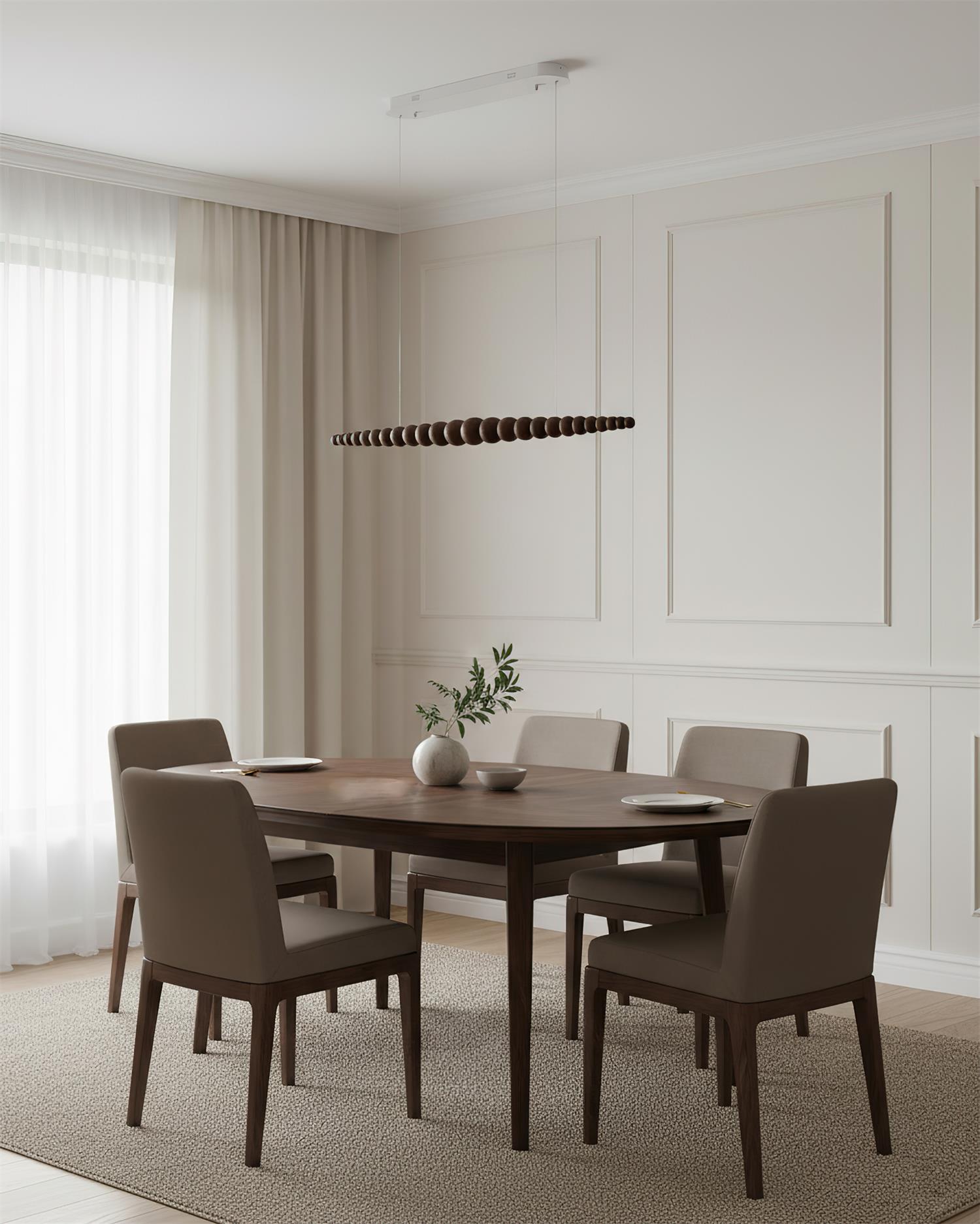 Chandelier Metal Acrylic Linear 46.4 in Warm White Indoor Dining Room Modern Pendant Light | Thomler