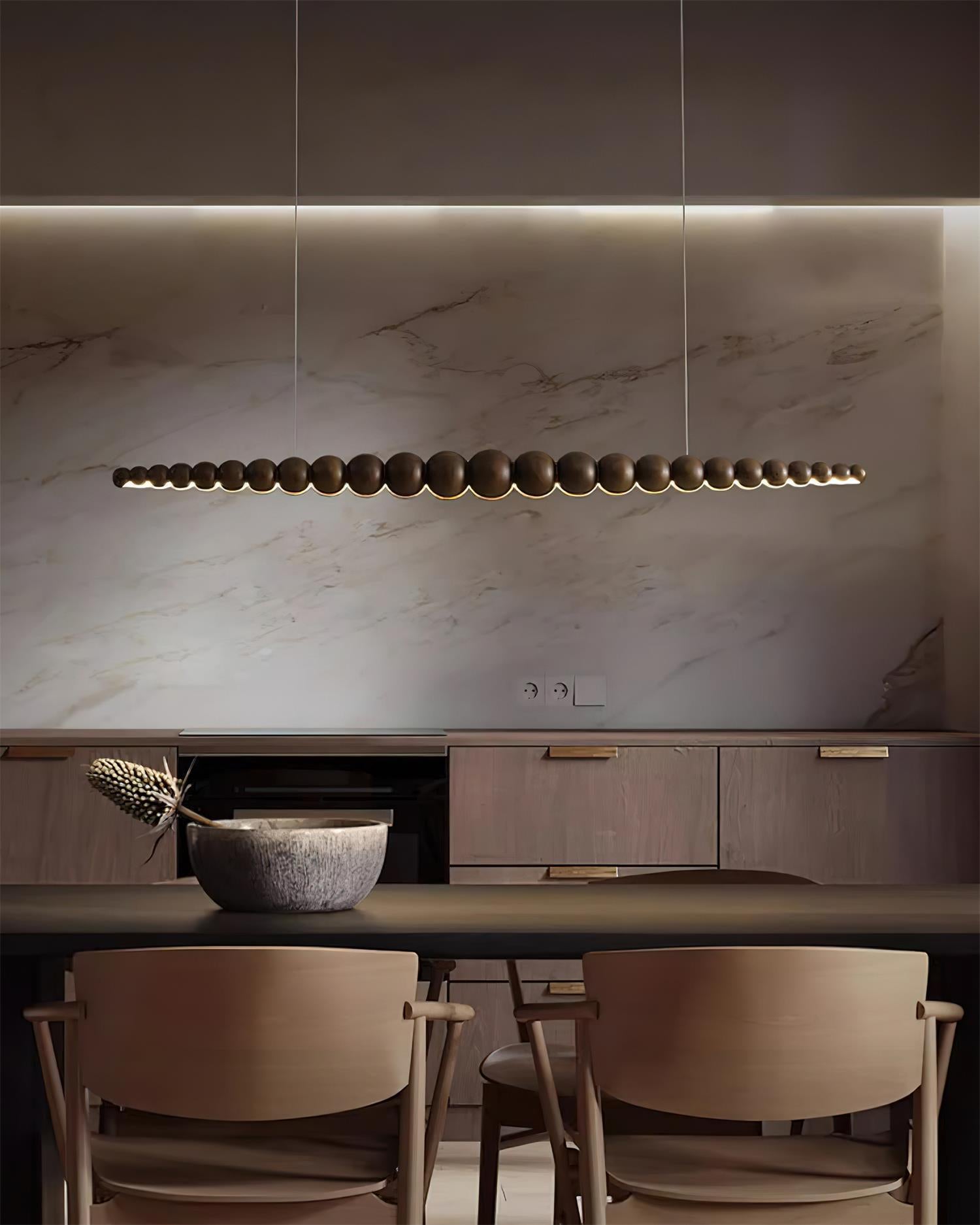 Chandelier Metal Acrylic Linear 46.4 in Warm White Indoor Dining Room Modern Pendant Light | Thomler