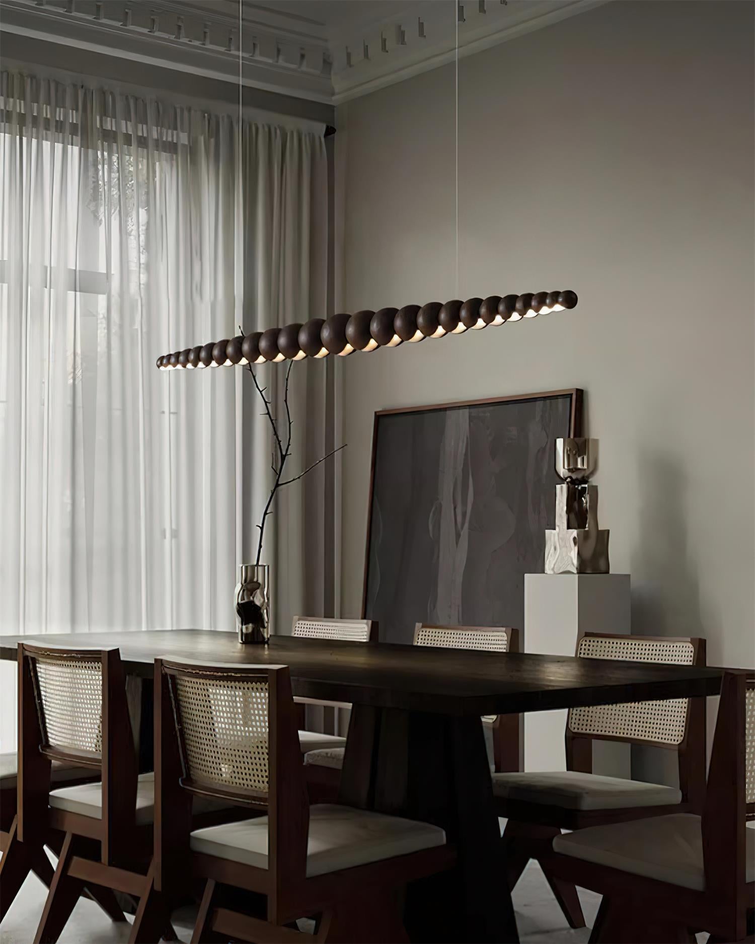 Chandelier Metal Acrylic Linear 46.4 in Warm White Indoor Dining Room Modern Pendant Light | Thomler