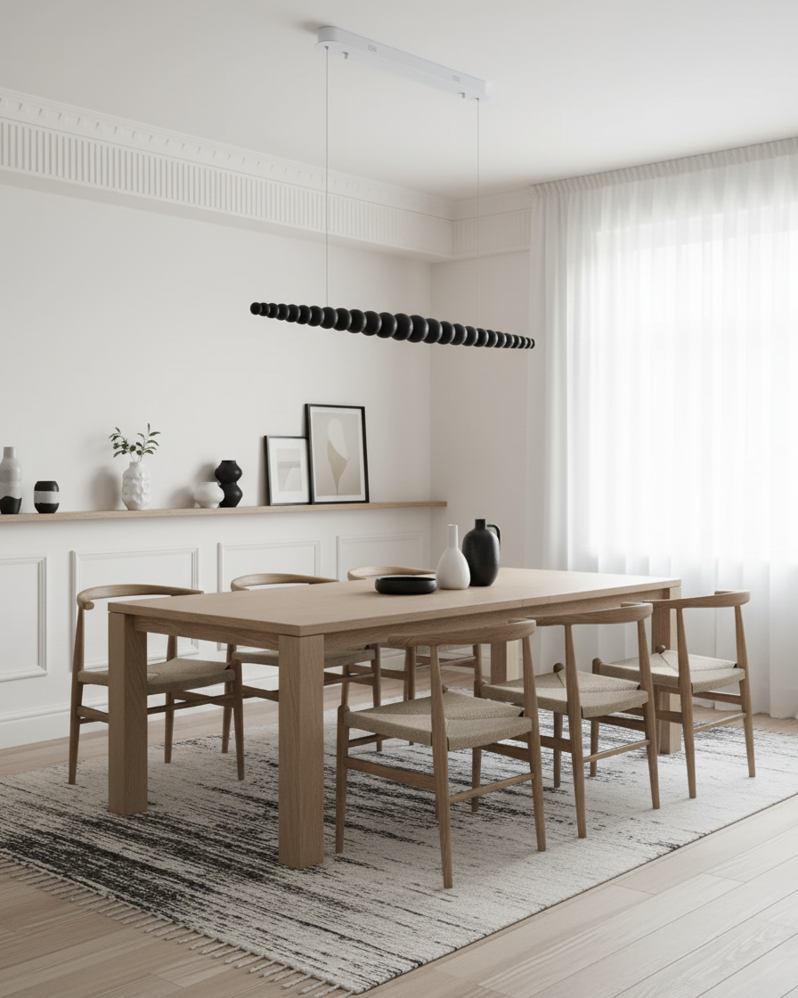 Chandelier Metal Acrylic Linear 46.4 in Warm White Indoor Dining Room Modern Pendant Light | Thomler